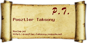 Posztler Taksony névjegykártya